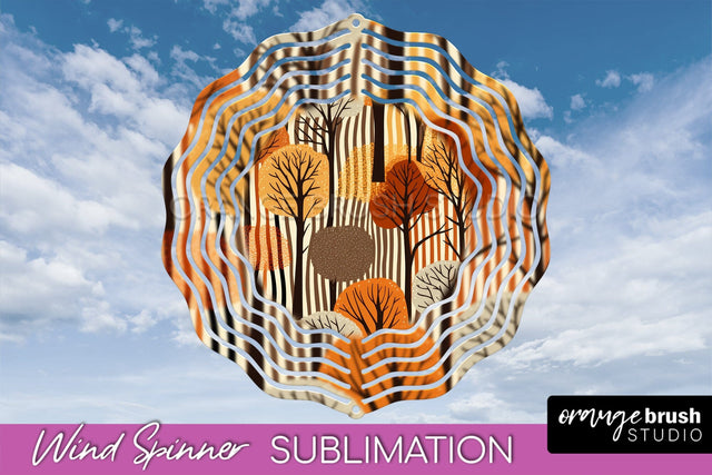 Fall Wind Spinner - Autumn Forest Wind Spinner Sublimation Sublimation OrangeBrushStudio 