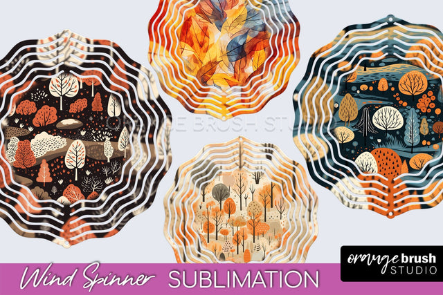 Fall Wind Spinner - Autumn Forest Wind Spinner Sublimation Sublimation OrangeBrushStudio 