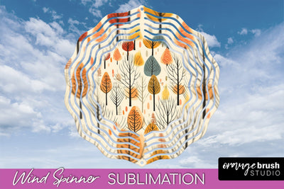Fall Wind Spinner - Autumn Forest Wind Spinner Sublimation Sublimation OrangeBrushStudio 