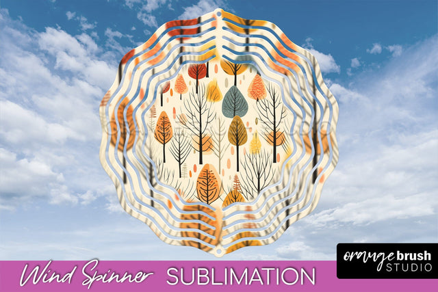 Fall Wind Spinner - Autumn Forest Wind Spinner Sublimation Sublimation OrangeBrushStudio 