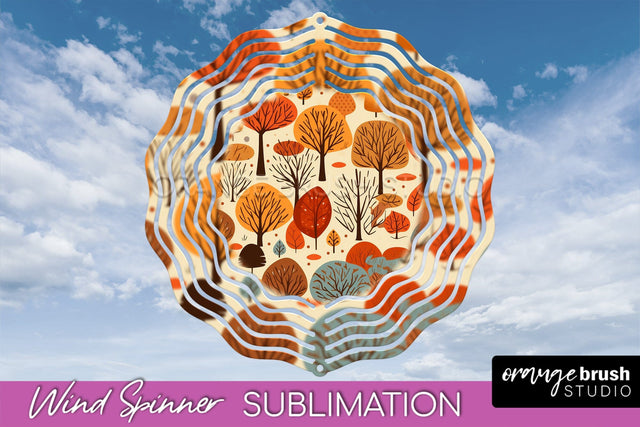 Fall Wind Spinner - Autumn Forest Wind Spinner Sublimation Sublimation OrangeBrushStudio 