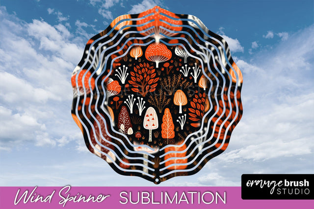 Fall Wind Spinner - Autumn Forest Wind Spinner Sublimation Sublimation OrangeBrushStudio 