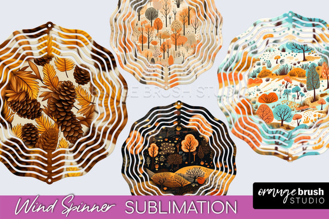 Fall Wind Spinner - Autumn Forest Wind Spinner Sublimation Sublimation OrangeBrushStudio 