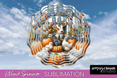 Fall Wind Spinner - Cow Wind Spinner Sublimation Design Sublimation OrangeBrushStudio 