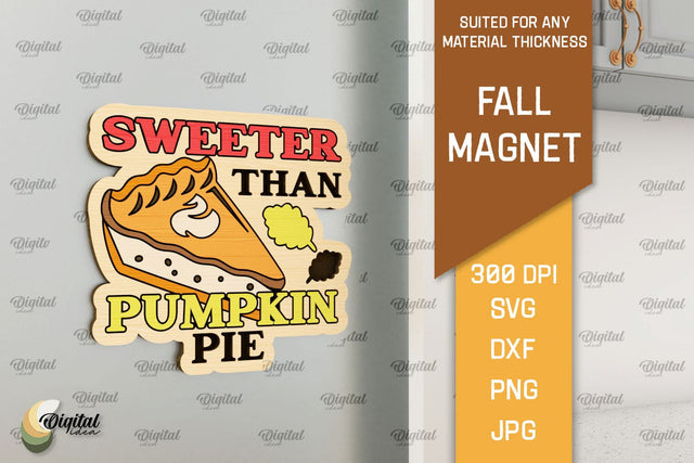 Fall Wooden Magnet Laser Cut. Autumn Engraved Magnet SVG SVG Evgenyia Guschina 