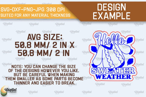 Fall Wooden Magnets Laser Cut Bundle. Autumn Magnets SVG SVG Evgenyia Guschina 