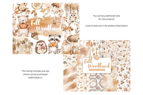 Fall Woodland Clipart | Baby Shower PNG Collection SVG GlamArtZhanna 