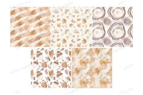 Fall Woodland Papers | Autumn Pattern Bundle Digital Pattern GlamArtZhanna 