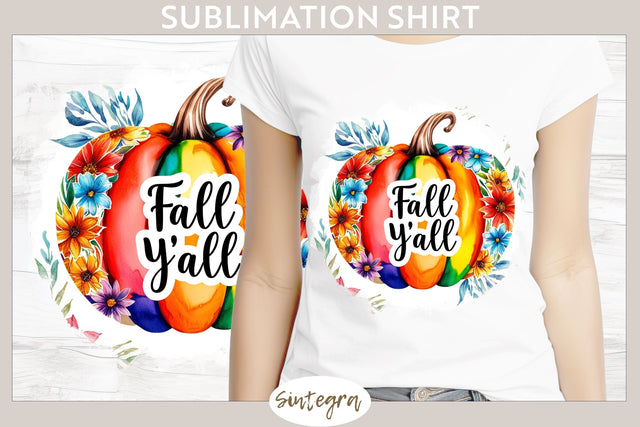 Fall Y'all Pumpkin v1 T-shirt Sublimation Sublimation Sintegra 
