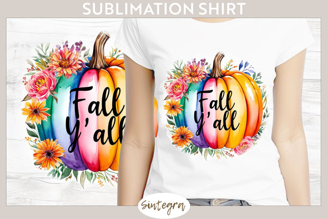Fall Y'all Pumpkin v3 T-shirt Sublimation Sublimation Sintegra 