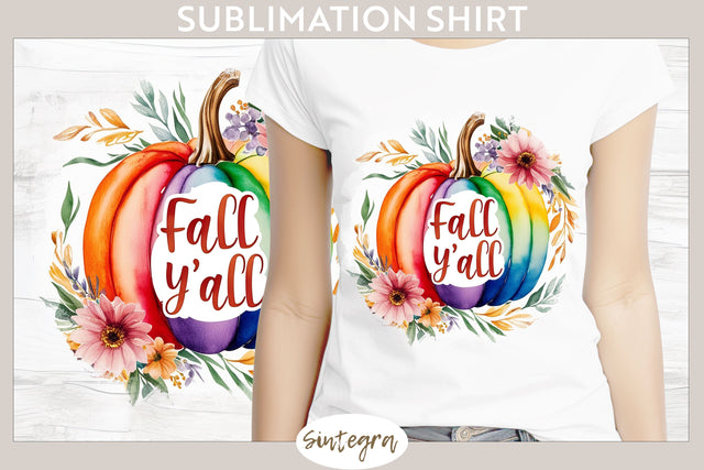 Fall Y'all Pumpkin v4 T-shirt Sublimation Sublimation Sintegra 