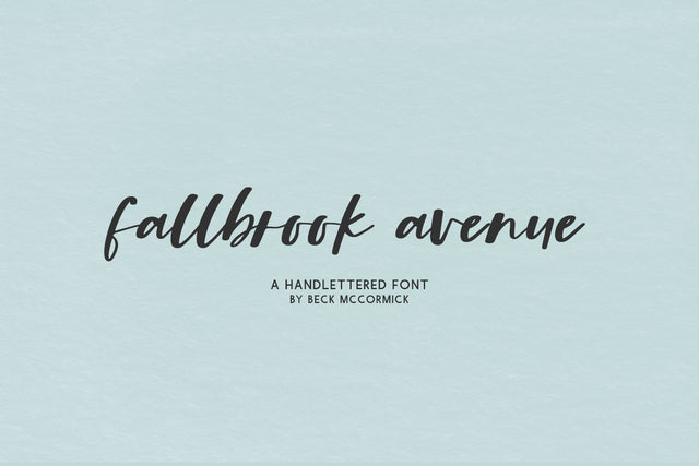 Fallbrook Avenue Script Font Beck McCormick 
