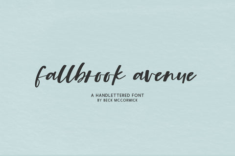 Fallbrook Avenue Script Font Beck McCormick 