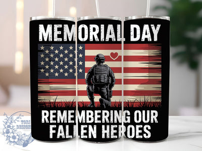 Fallen Heroes Flag 20oz Tumbler, Fallen Heroes Tribute, US Flag Design, Patriotic Tumbler Wrap, Sublimation Design, 20oz Tumbler, American Pride Sublimation ToriDesigns 
