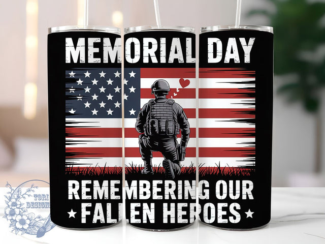 Fallen Heroes Flag 20oz Tumbler, Fallen Heroes Tribute, US Flag Design, Patriotic Tumbler Wrap, Sublimation Design, 20oz Tumbler, American Pride Sublimation ToriDesigns 