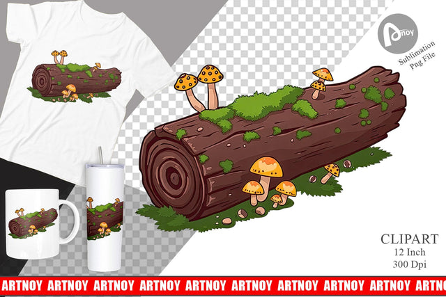 Fallen Log Clipart Sublimation artnoy 