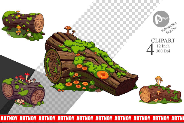Fallen Log Clipart Sublimation artnoy 