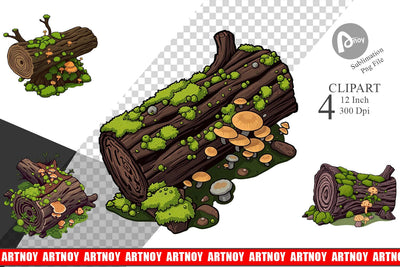 Fallen Log Clipart Sublimation artnoy 