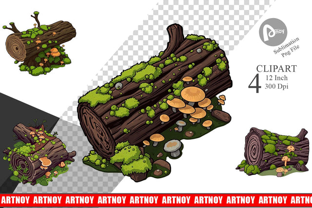 Fallen Log Clipart Sublimation artnoy 