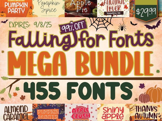 Falling for Fonts Bundle Bundle So Fontsy Design Shop 
