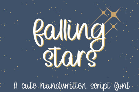 Falling Stars, A Cute Handwritten Script Font for Cricut Font Designing Digitals 