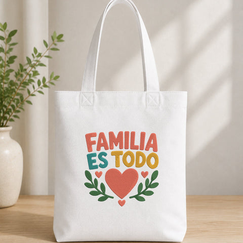 Familia Es Todo Embroidery Design – Spanish Family Machine Embroidery File, Latino Hispanic Heart Design Embroidery/Applique DESIGNS PatternFeed8 