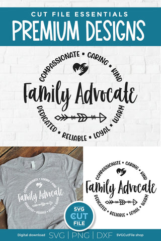 Family Advocate svg for Social Worker - round circle for men or women SVG SVG Cut File 