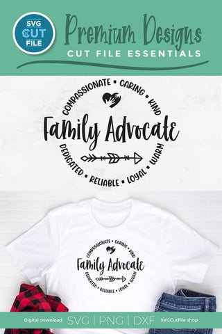 Family Advocate svg for Social Worker - round circle for men or women SVG SVG Cut File 