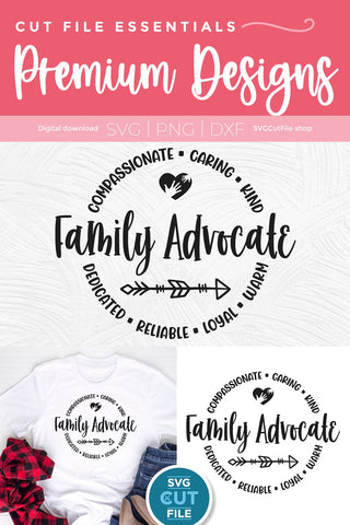 Family Advocate svg for Social Worker - round circle for men or women SVG SVG Cut File 