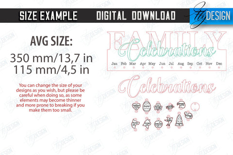 Family Birthdays Calendars Laser Cut Bundle | Wall Calendar | Home Décor | Perpetual Calendar | Family Sign SVG | Wood Eternal Calendar | 3D Wall Calendar | Happy Birthday SVG | Never Ending Calendar | CNC Files SVG Fly Design 