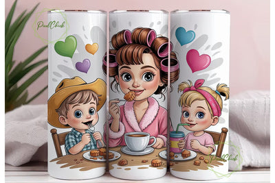 Family Breakfast Tumbler Wrap Sublimation PixelChick 