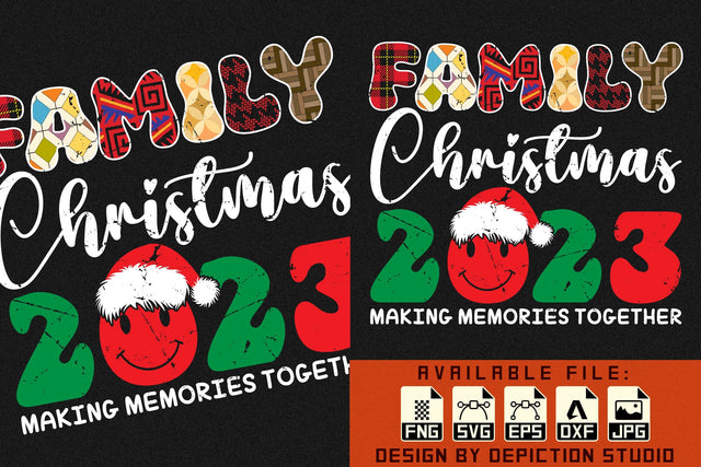 Family Christmas 2023 Making Memories Together Shirt, 2023 Christmas Shirt Print Template Sketch DESIGN Depiction Studio 