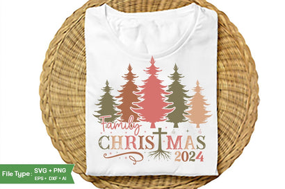 Family Christmas 2024 Round Sign SVG Design, Farmhouse Christmas Round Sign SVG Design, Christmas SVG Design, SVGs, Food & Drink, Print & Cut, Quotes and Sayings SVG DesignPlante 503 