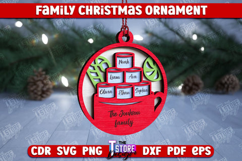 Family Christmas Ornament Bundle | Christmas Gift Idea | Christmas Tree Toy | CNC Files SVG The T Store Design 