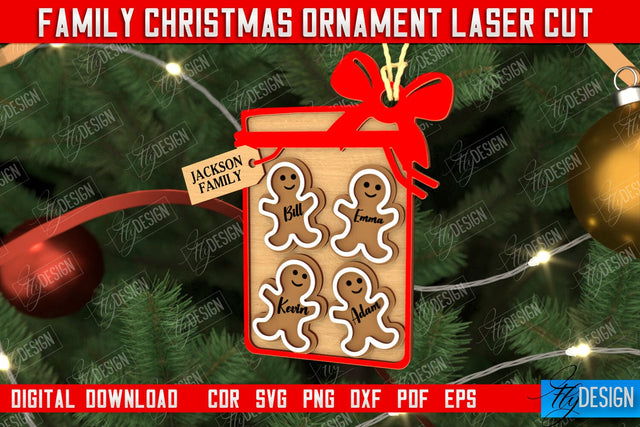Family Christmas Ornament | Christmas Gift Idea | Christmas Tree Toy | CNC File SVG Fly Design 