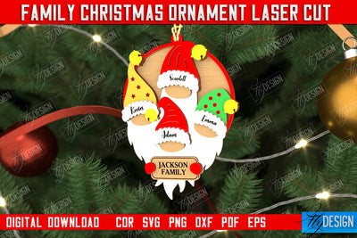 Family Christmas Ornament | Christmas Gift Idea | Christmas Tree Toy | CNC File SVG Fly Design 
