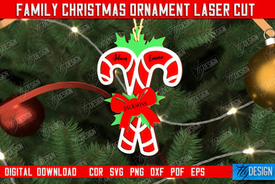 Family Christmas Ornament | Christmas Gift Idea | Christmas Tree Toy | CNC File SVG Fly Design 