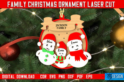 Family Christmas Ornament | Christmas Gift Idea | Christmas Tree Toy | CNC File SVG Fly Design 