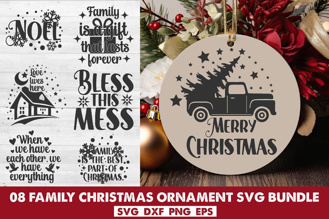 Family Christmas Ornament Svg Bundle SVG Rupkotha 