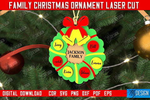 Family Christmas Ornaments Bundle | Christmas Gift Idea | Christmas Tree Toy | CNC Files SVG Fly Design 