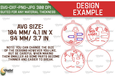 Family Christmas Ornaments Laser Cut Bundle. Christmas SVG SVG Evgenyia Guschina 