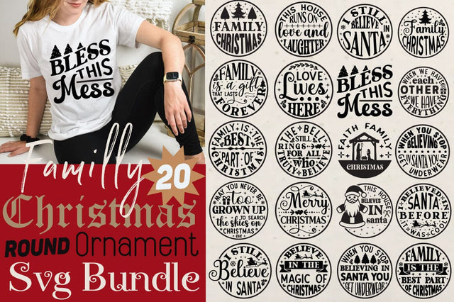 Family Christmas Round Ornament SVG Bundle SVG Angelina750 