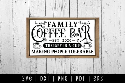 Family Coffee Bar SVG - Vintage Coffee Sign SVG SVG CraftLabSVG 