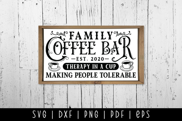 Family Coffee Bar SVG - Vintage Coffee Sign SVG SVG CraftLabSVG 