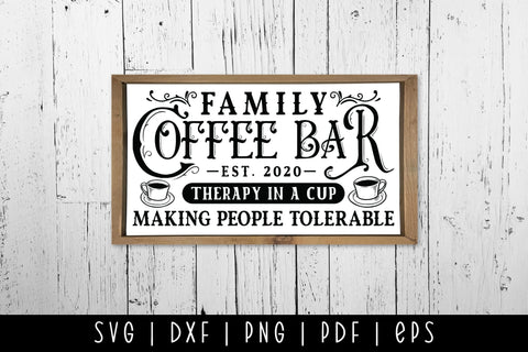 Family Coffee Bar SVG - Vintage Coffee Sign SVG SVG CraftLabSVG 