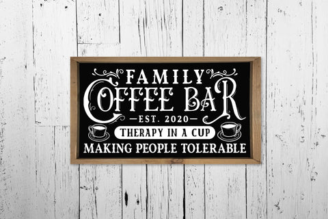 Family Coffee Bar SVG - Vintage Coffee Sign SVG SVG CraftLabSVG 