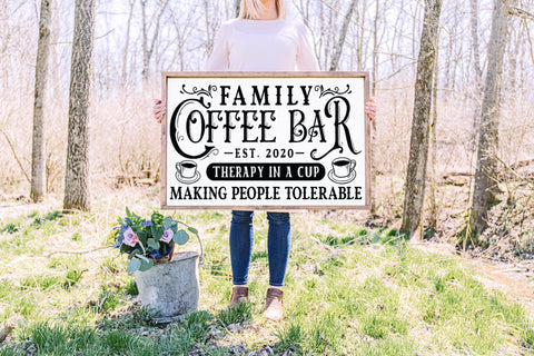 Family Coffee Bar SVG - Vintage Coffee Sign SVG SVG CraftLabSVG 