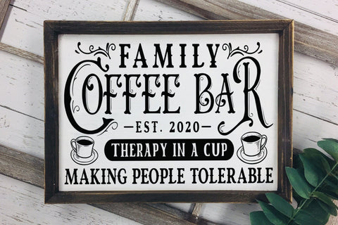 Family Coffee Bar SVG - Vintage Coffee Sign SVG SVG CraftLabSVG 