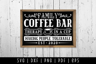 Family Coffee Bar, Vintage Coffee Sign SVG SVG CraftLabSVG 
