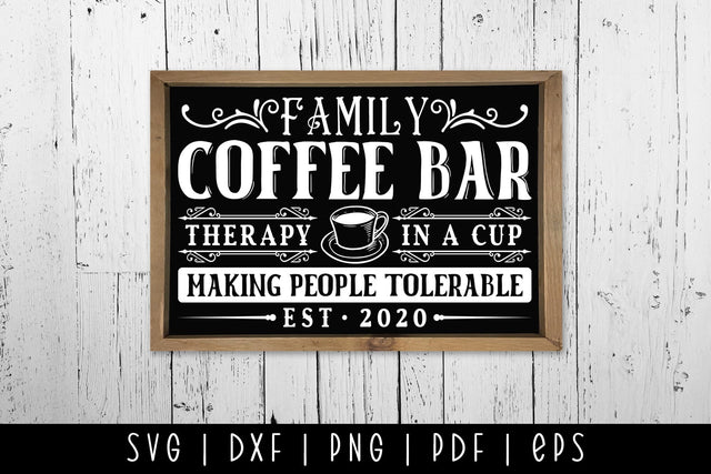 Family Coffee Bar, Vintage Coffee Sign SVG SVG CraftLabSVG 